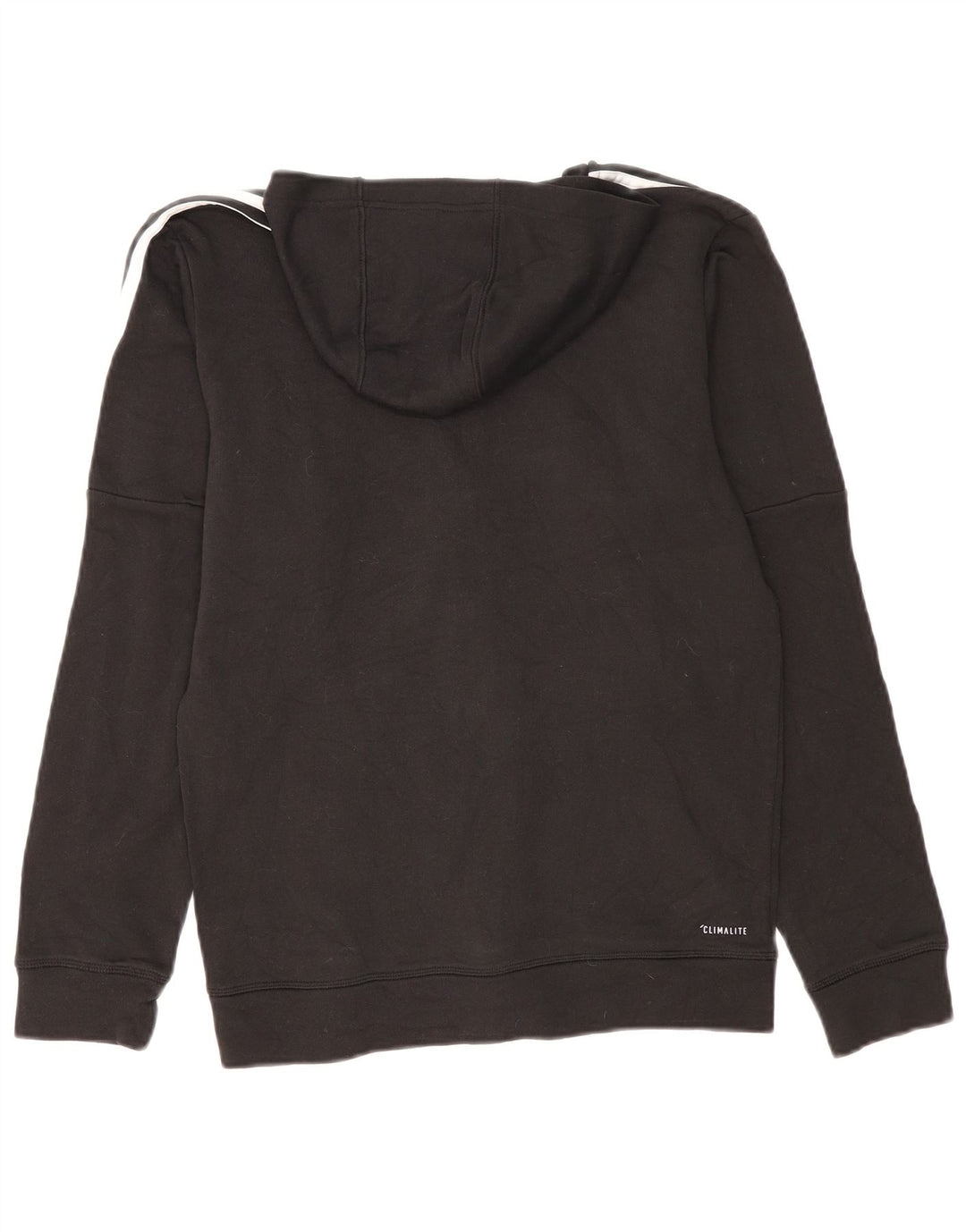 Maglione con cappuccio e zip Adidas Climalite da uomo in poliestere nero medio