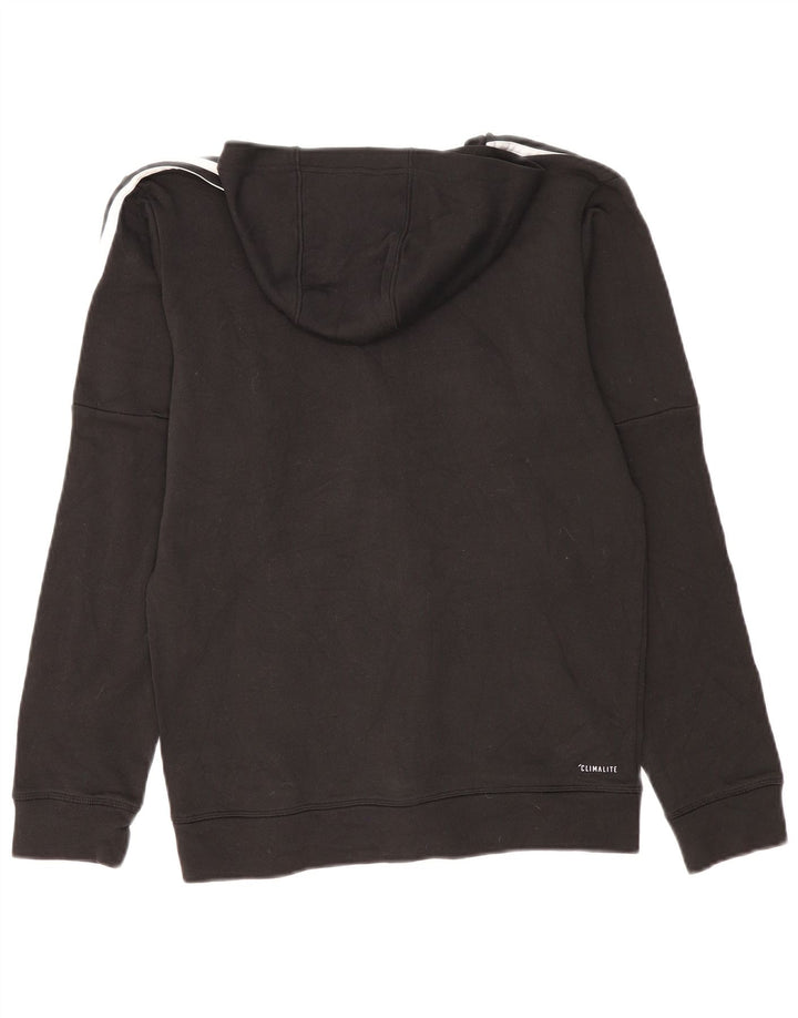 Maglione con cappuccio e zip Adidas Climalite da uomo in poliestere nero medio