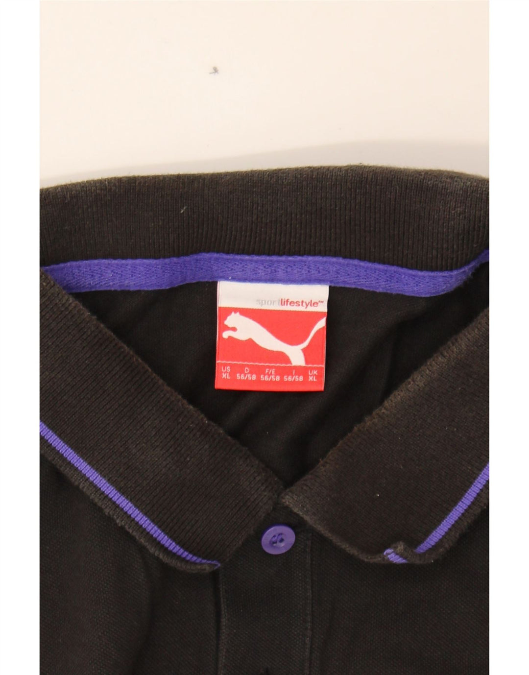 PUMA Mens Polo Shirt XL Black Cotton Vintage Puma and Second-Hand Puma from Messina Hembry 