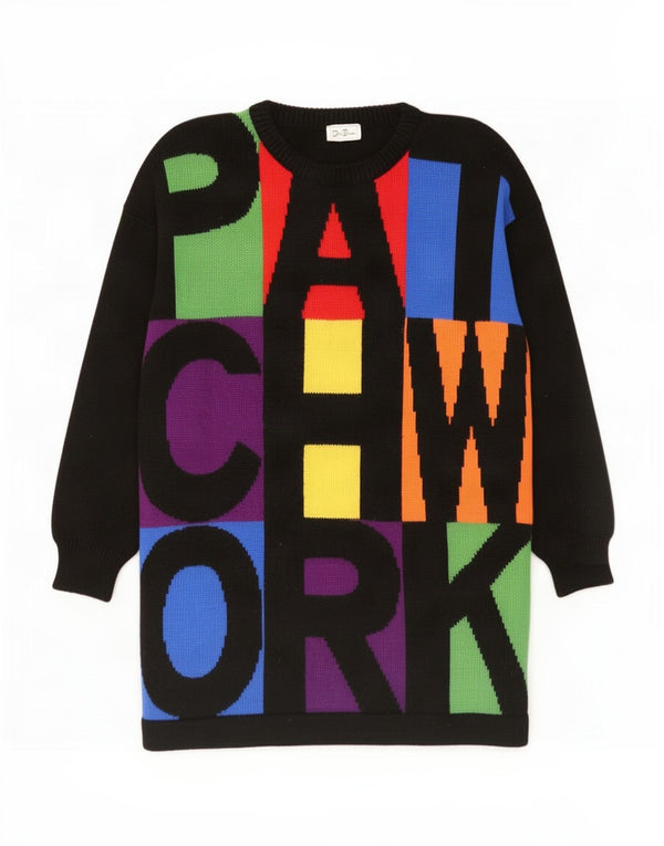 Abito in maglione grafico da donna Betty Barclay UK 16 Large Nero in poliacrilico