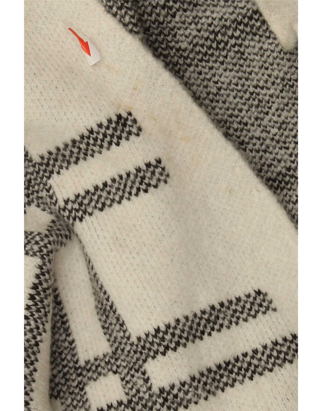Maglione cardigan lungo da donna Marks & Spencer UK 16 grande motivo a quadri bianchi