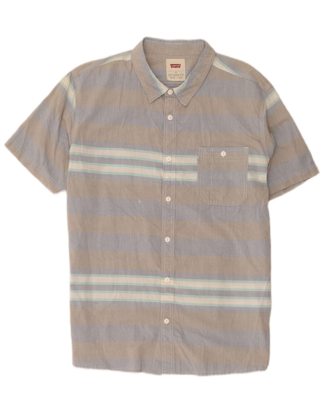 Camicia a maniche corte da uomo Levi's XL in cotone a righe grigie