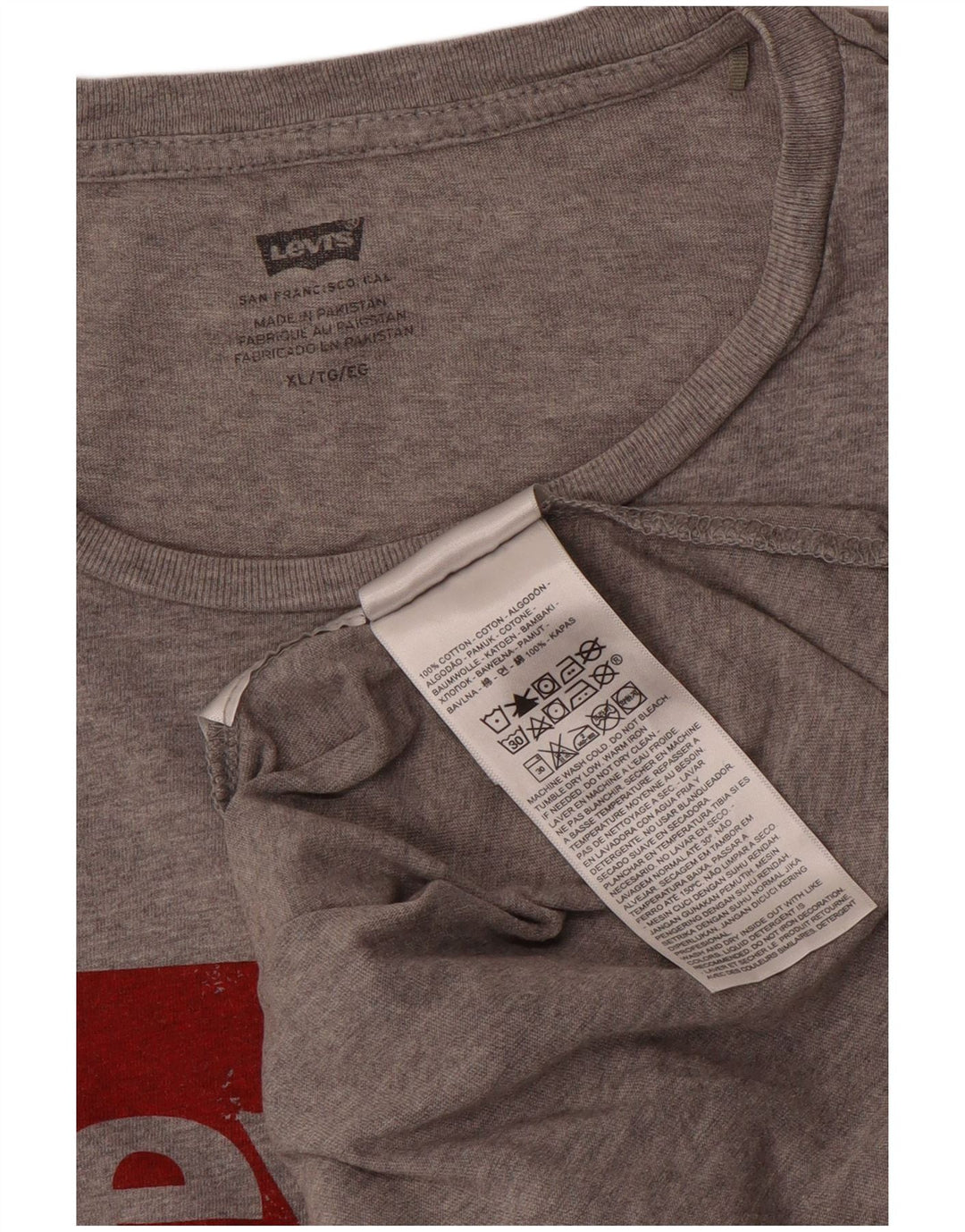 T-shirt grafica da uomo Levi's Top XL in cotone grigio