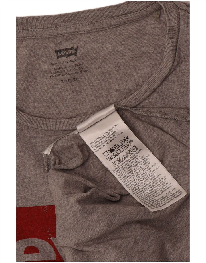 T-shirt grafica da uomo Levi's Top XL in cotone grigio