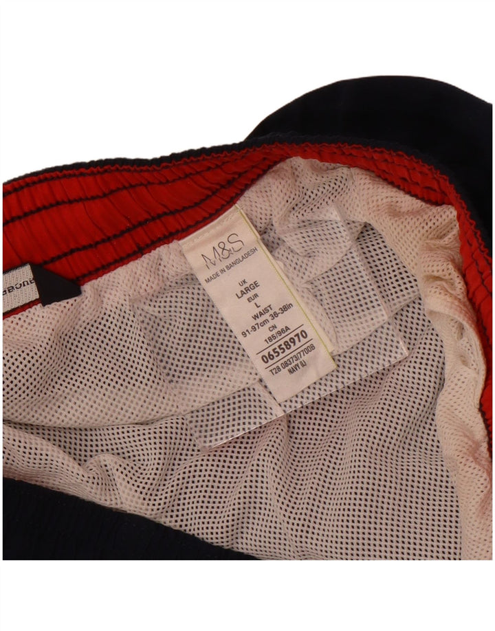 Pantaloncini da bagno da uomo Marks & Spencer grandi in poliestere blu navy