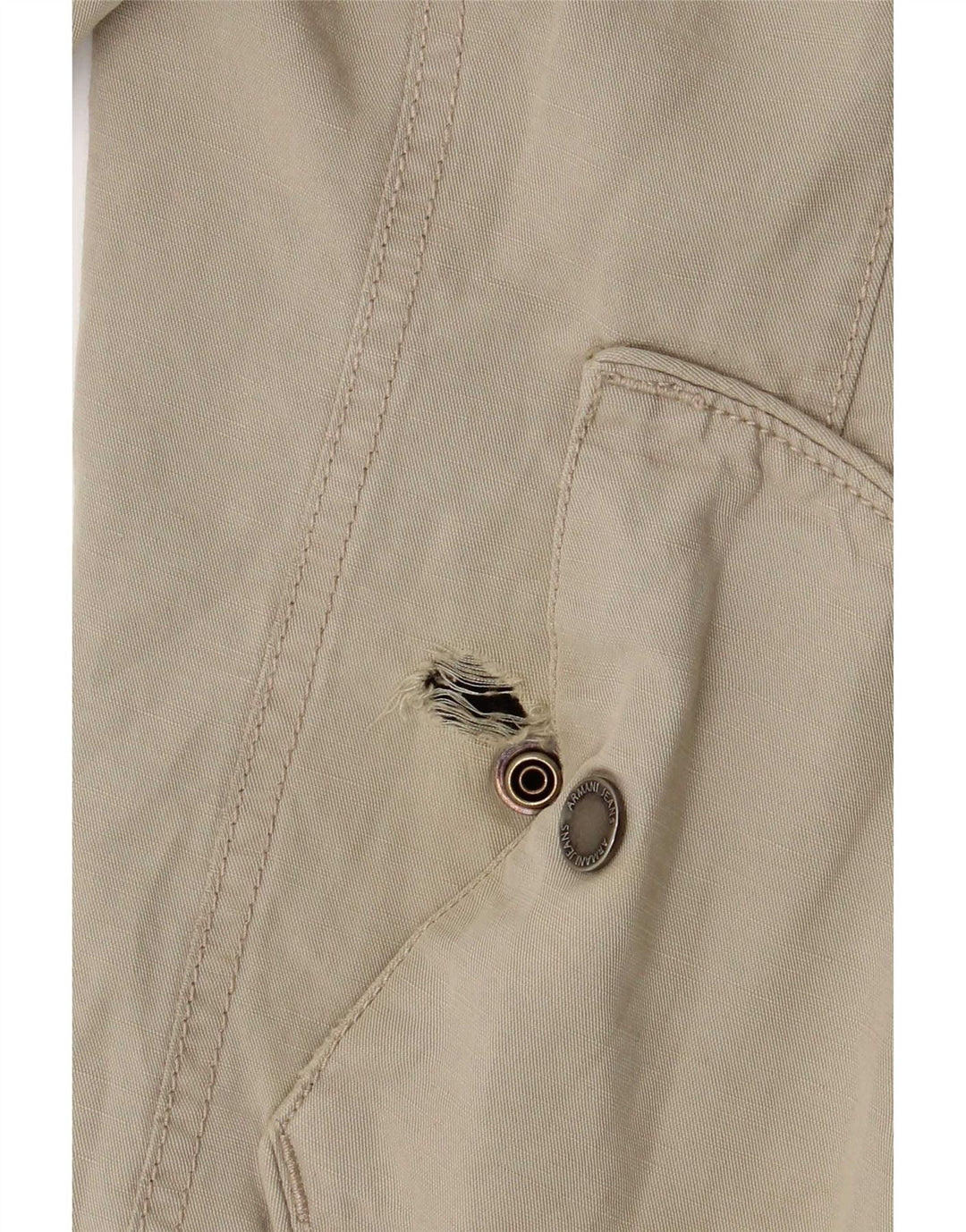 Giubbotto bomber con cappuccio da uomo Armani Jeans EU 50 cotone beige medio