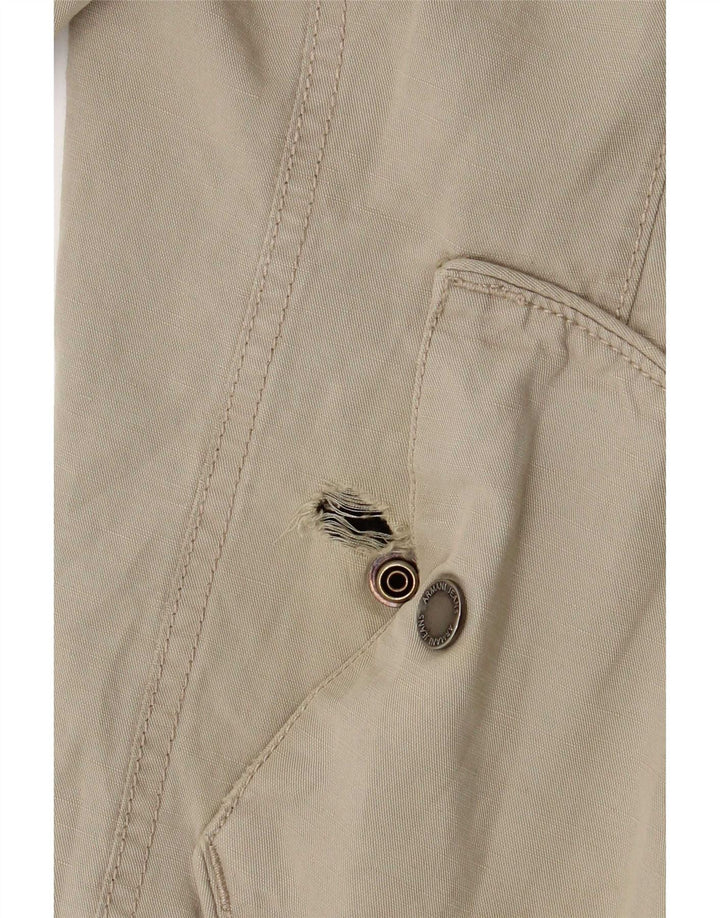 Giubbotto bomber con cappuccio da uomo Armani Jeans EU 50 cotone beige medio