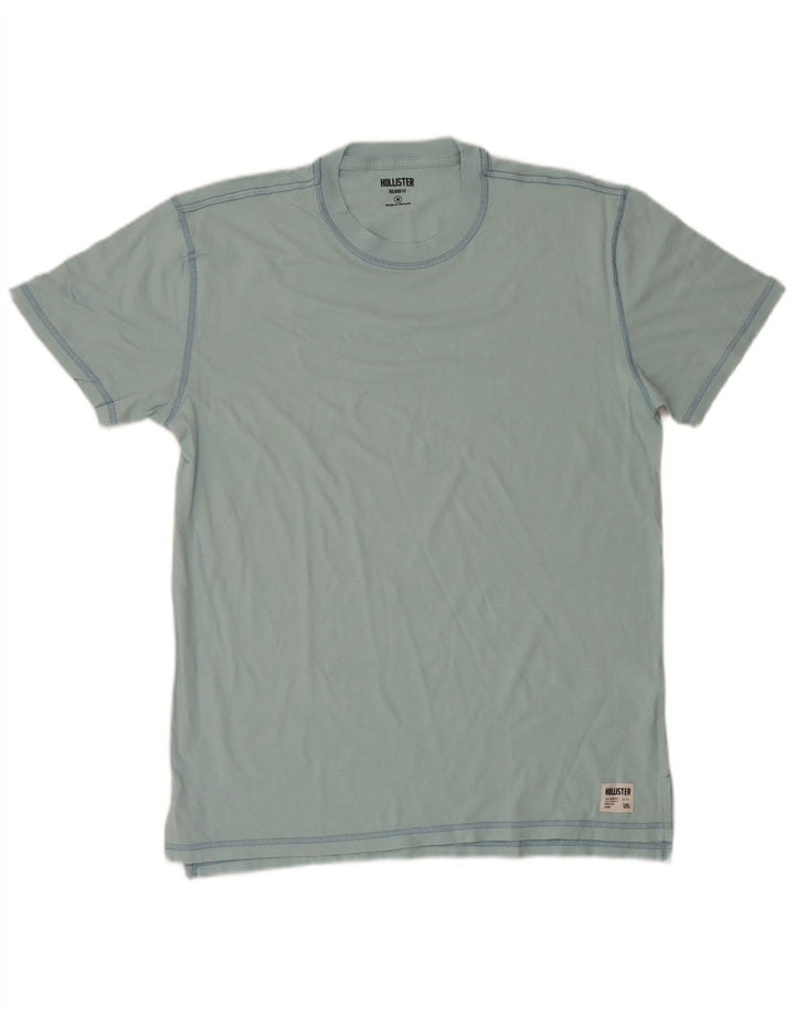 T-shirt Hollister da uomo in cotone blu medio