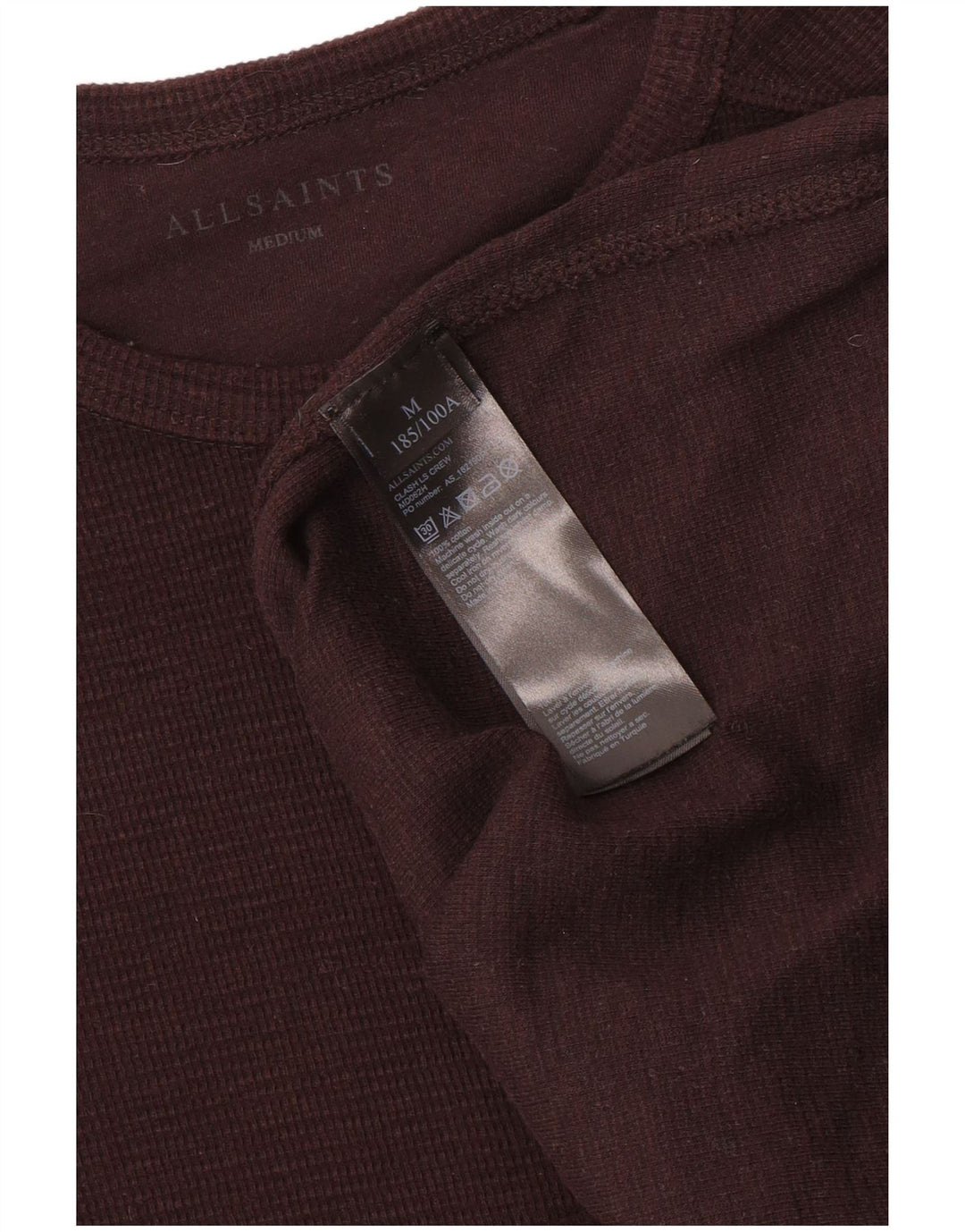 Maglia da uomo a maniche lunghe All Saints in cotone marrone medio