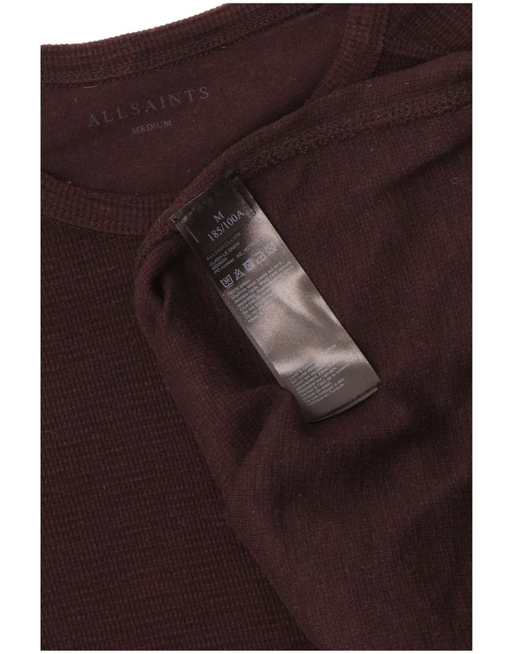 Maglia da uomo a maniche lunghe All Saints in cotone marrone medio