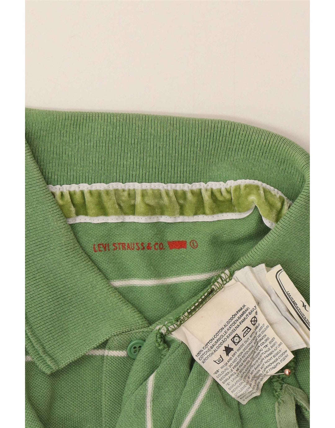 Polo grafica da uomo Levi's in cotone a righe verdi grandi