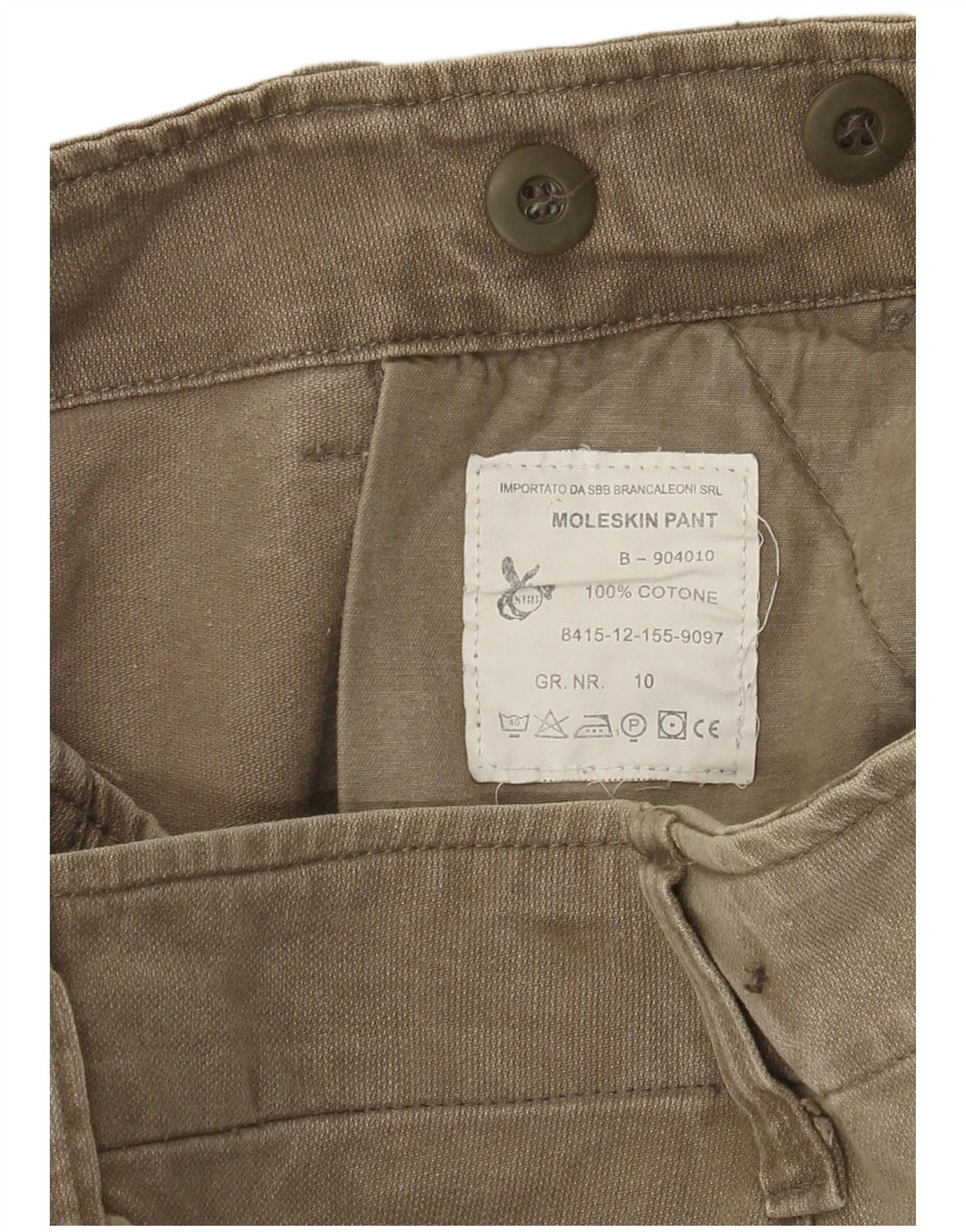 Pantaloncini cargo vintage da uomo W36 grandi in cotone kaki