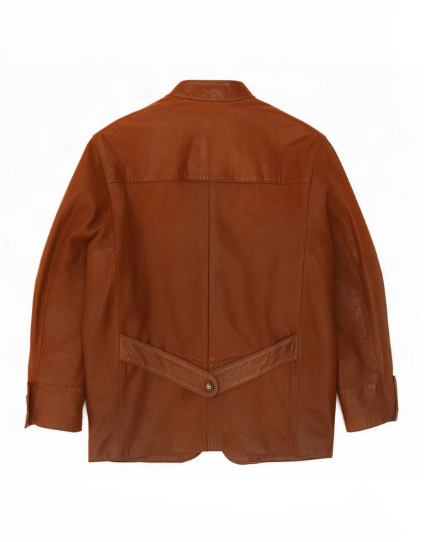 Giacca blazer in pelle da uomo a 1 bottone Striwa UK 40 grande marrone