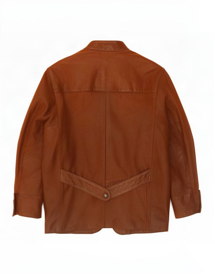 Giacca blazer in pelle da uomo a 1 bottone Striwa UK 40 grande marrone
