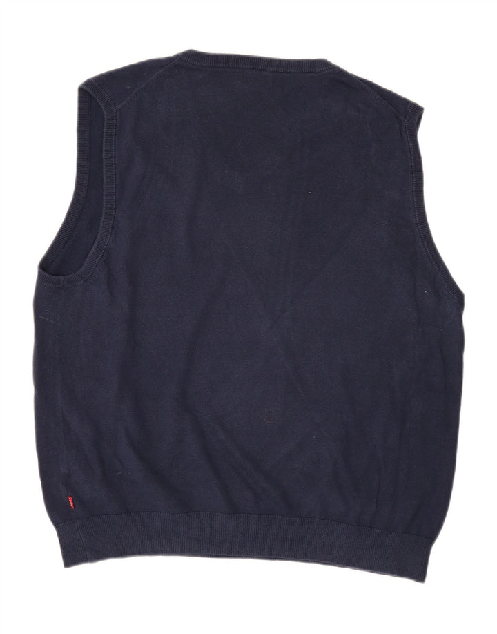 IZOD Mens Vest Tank Top Large Navy Blue Cotton Vintage Izod and Second-Hand Izod from Messina Hembry 