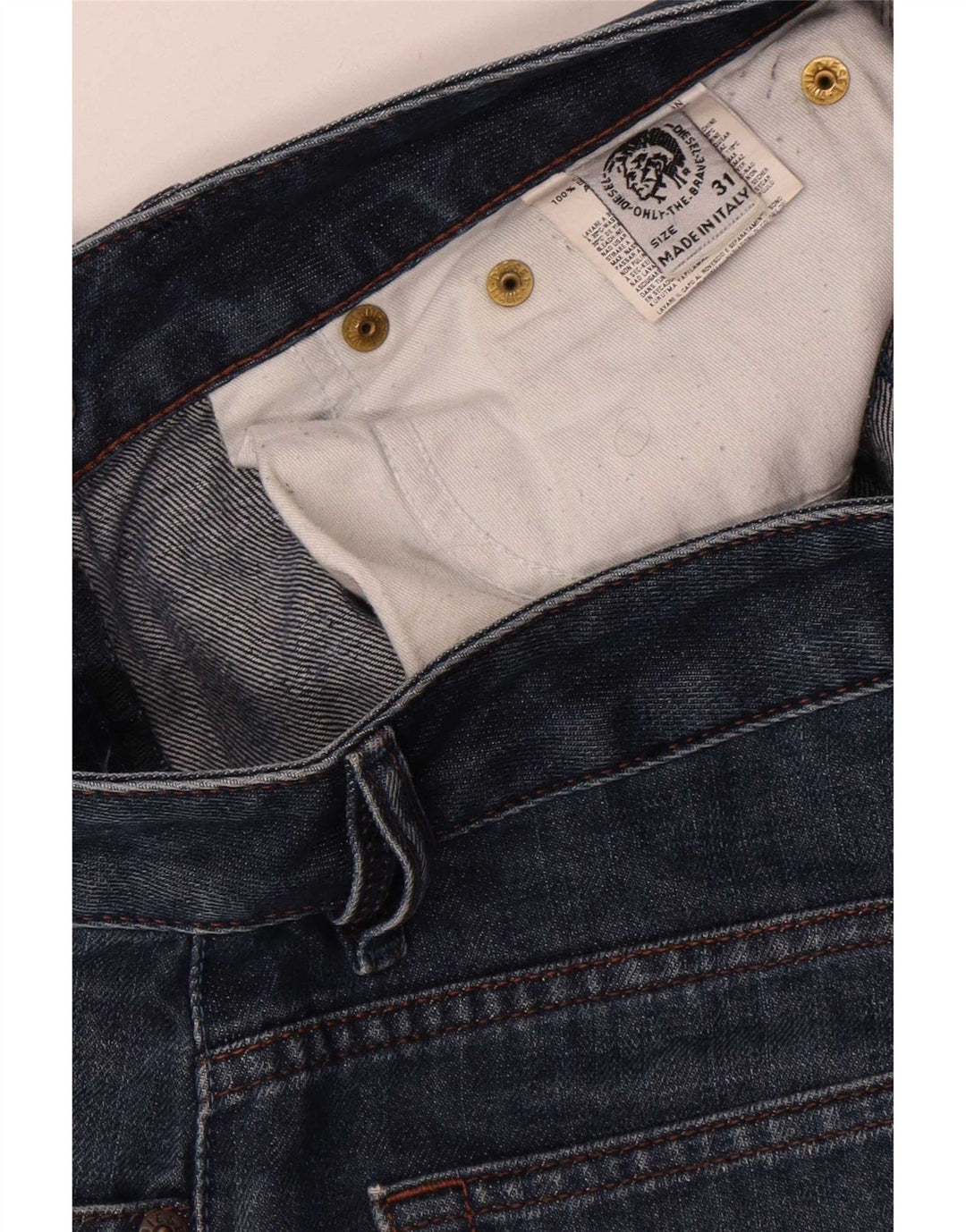 Jeans dritti da uomo Diesel W31 L32 in cotone blu