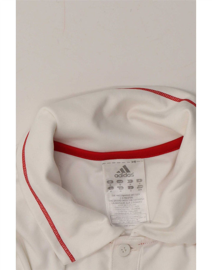 Polo Adidas da uomo in poliestere bianco medio