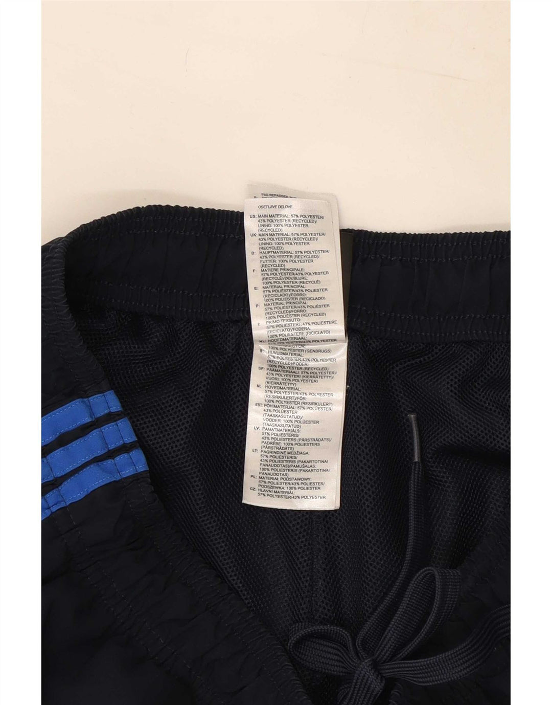 Pantaloncini sportivi da uomo Adidas Large blu navy in poliestere