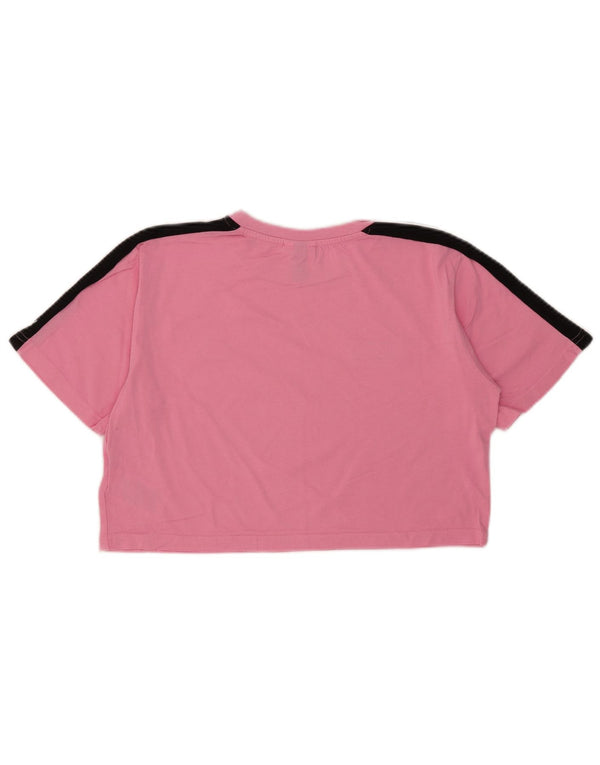 T-shirt corta oversize da donna Ellesse UK 8 piccola in cotone rosa