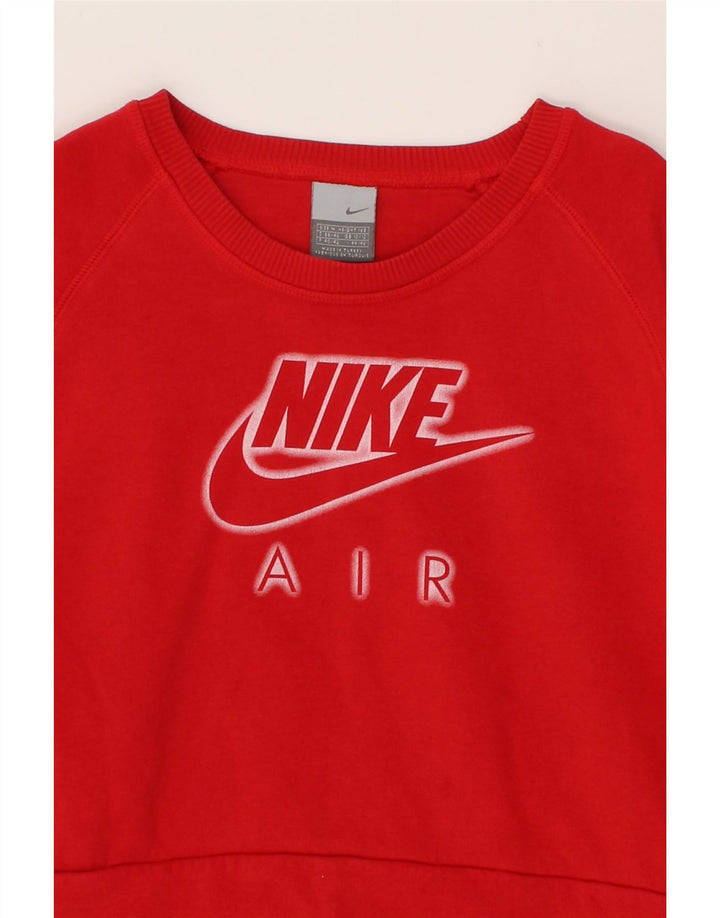 NIKE Womens Graphic Sweatshirt Jumper UK 10/12 Medium Red Cotton Vintage Nike and Second-Hand Nike from Messina Hembry 