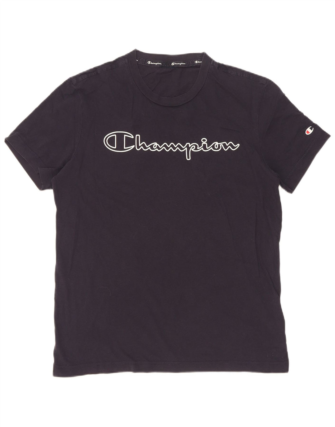 T-shirt grafica da uomo Champion Top in cotone blu navy medio