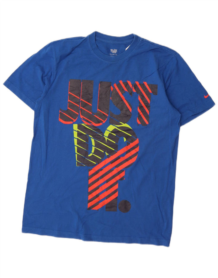 T-shirt grafica da uomo Nike Top in cotone blu medio