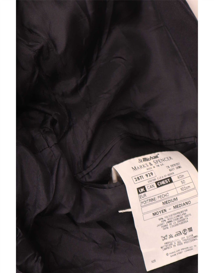 Giacca blazer doppiopetto da uomo Marks & Spencer UK 40 medio blu navy
