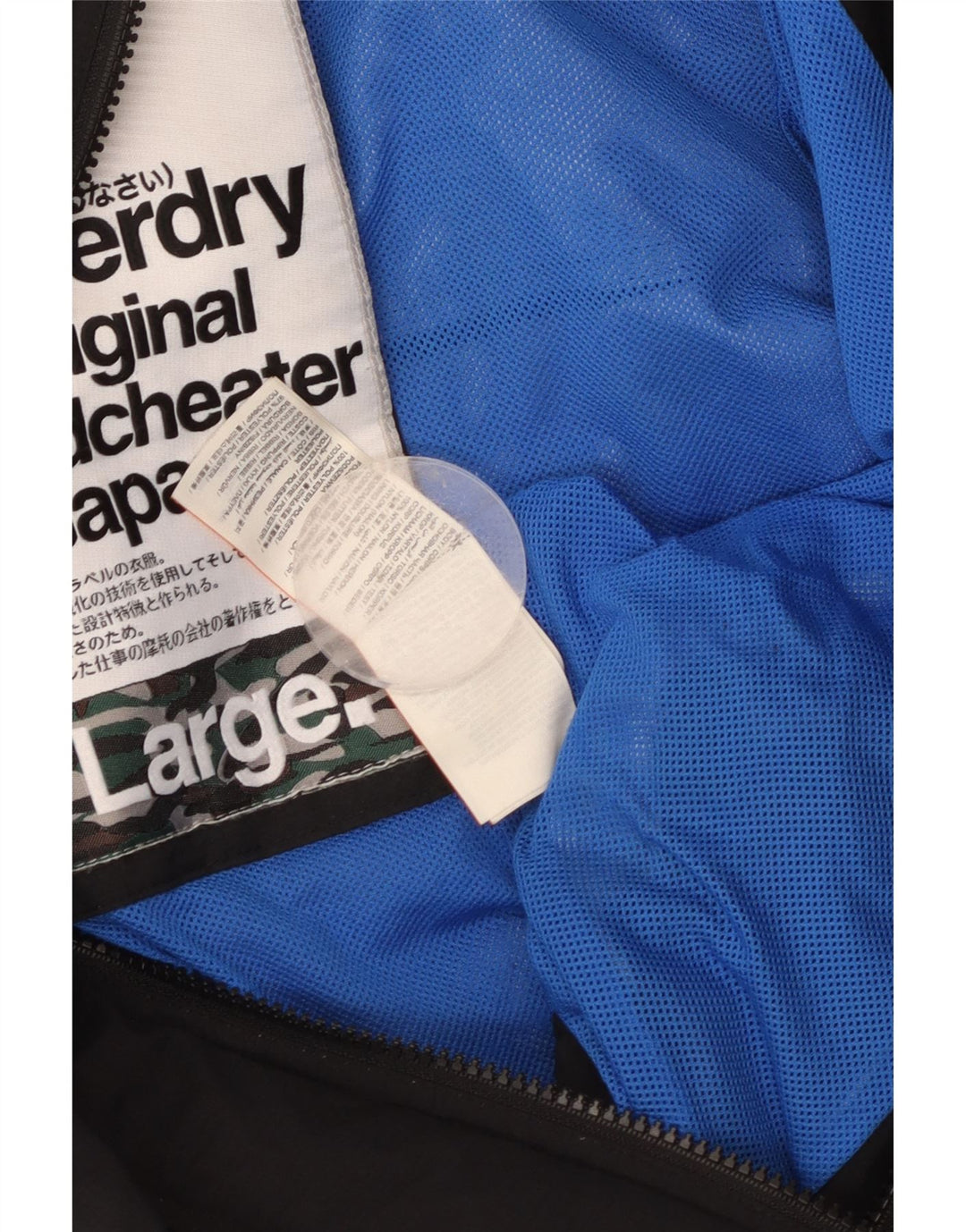 Giacca antipioggia da donna Superdry The Windcheater Graphic UK 16 grande nera