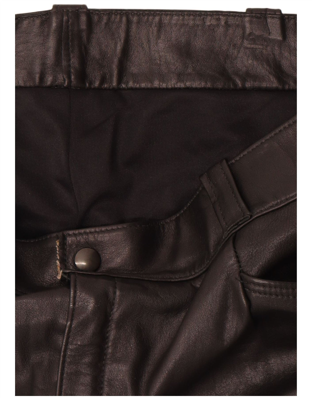 Pantaloni dritti in pelle da donna vintage W36 L31 neri