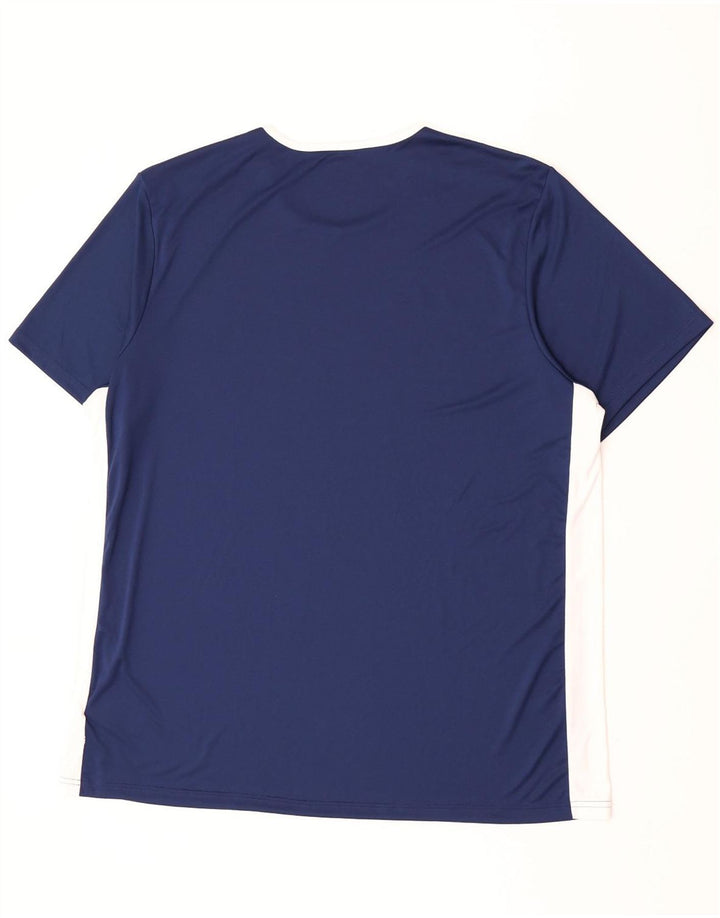 T-shirt Adidas Climalite da uomo Top 2XL Poliestere color block blu navy