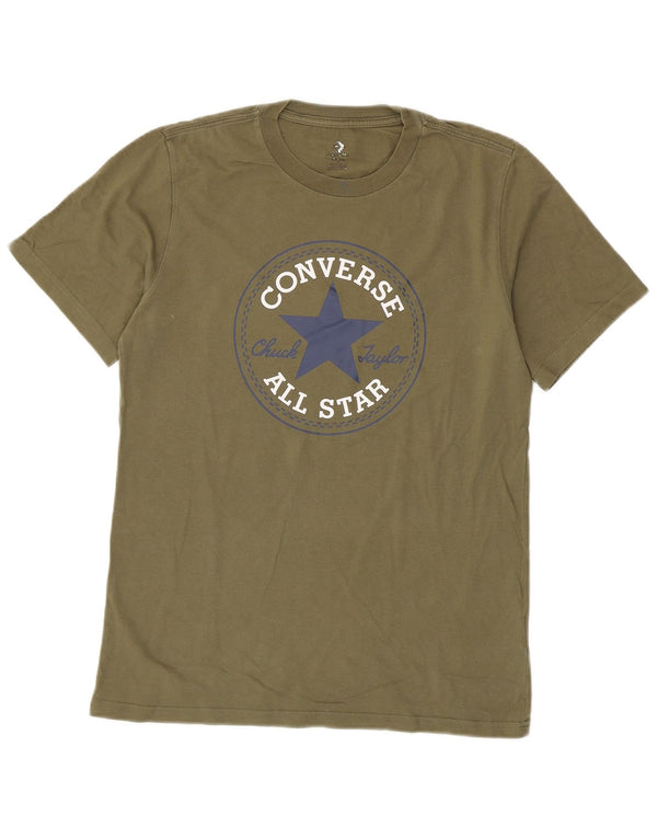 T-shirt grafica da uomo Converse Top piccola in cotone kaki
