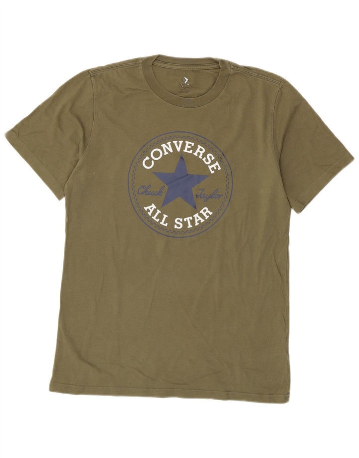 T-shirt grafica da uomo Converse Top piccola in cotone kaki