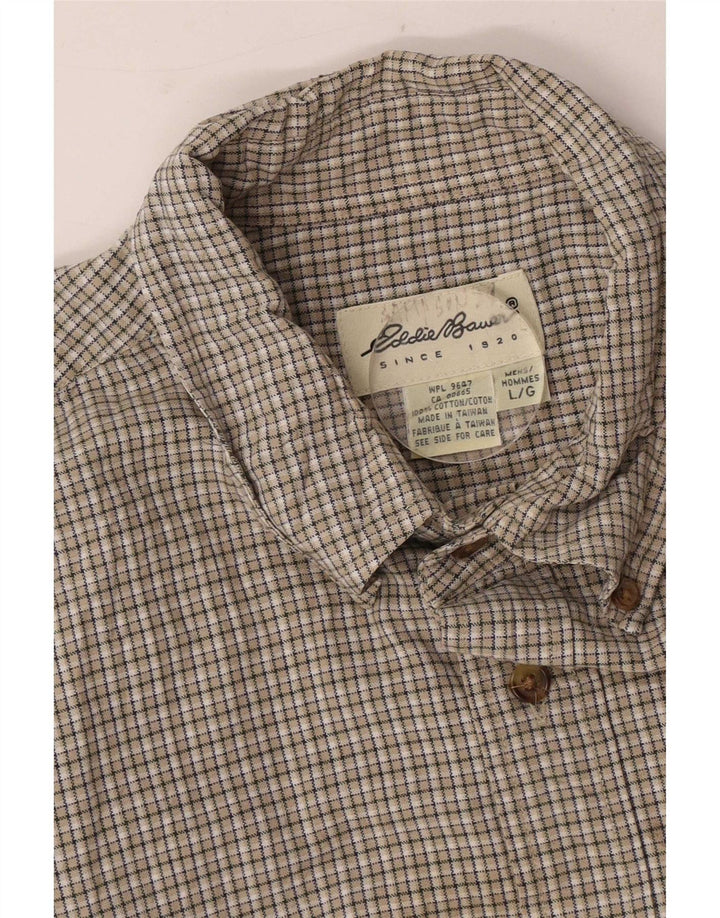 Camicia da uomo Eddie Bauer grande in cotone a quadretti marrone