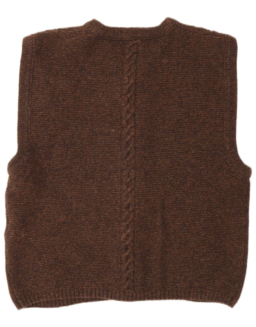 Maglione cardigan senza maniche da uomo Hochland in lana marrone medio
