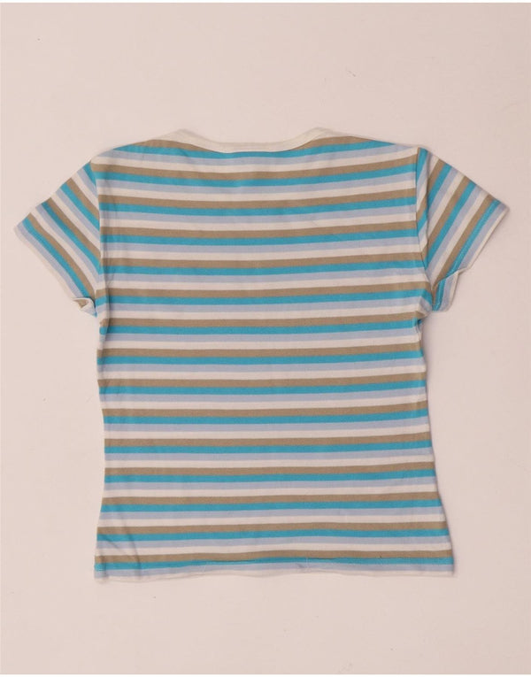 T-shirt corta da donna Lacoste taglia 38 media in cotone a righe multicolore
