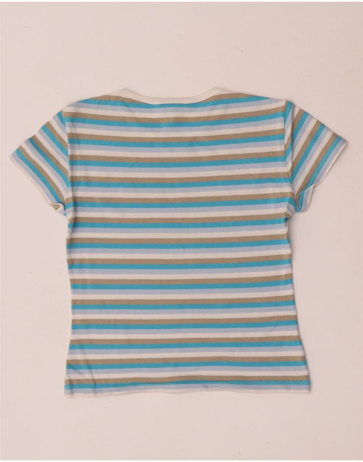T-shirt corta da donna Lacoste taglia 38 media in cotone a righe multicolore