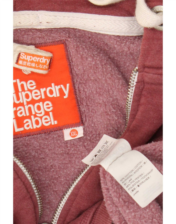 Felpa con cappuccio e zip da uomo Superdry 2XL in cotone marrone