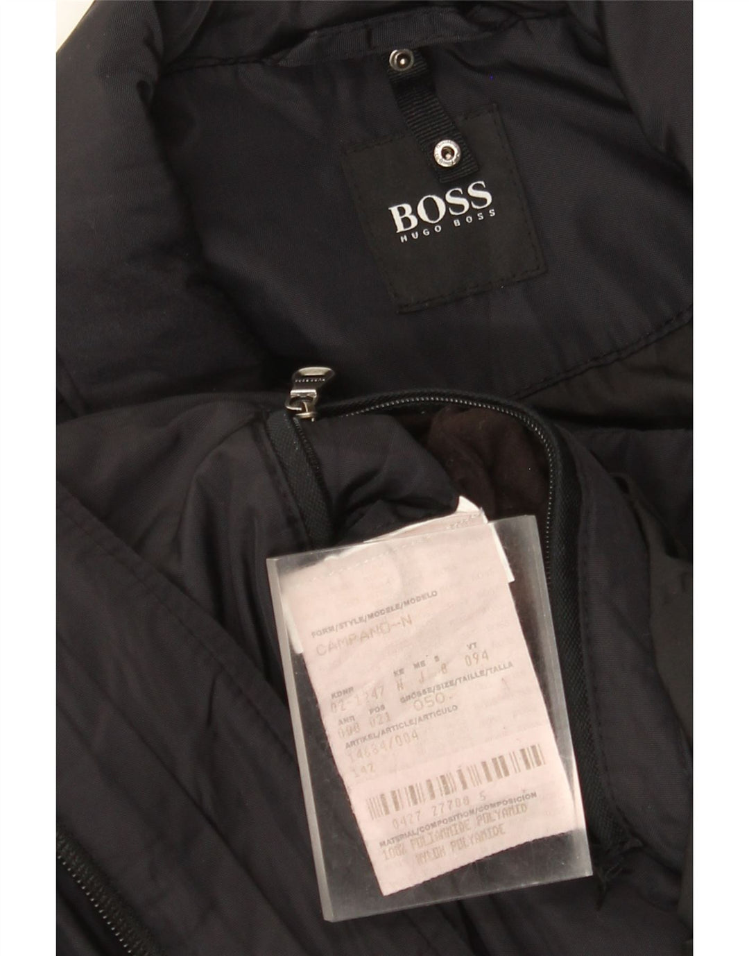 Cappotto da uomo Hugo Boss IT 50 Large Nero in poliammide