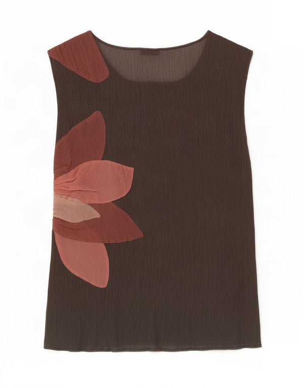 Penny Black Camicetta senza maniche da donna Top UK 12 Marrone medio floreale