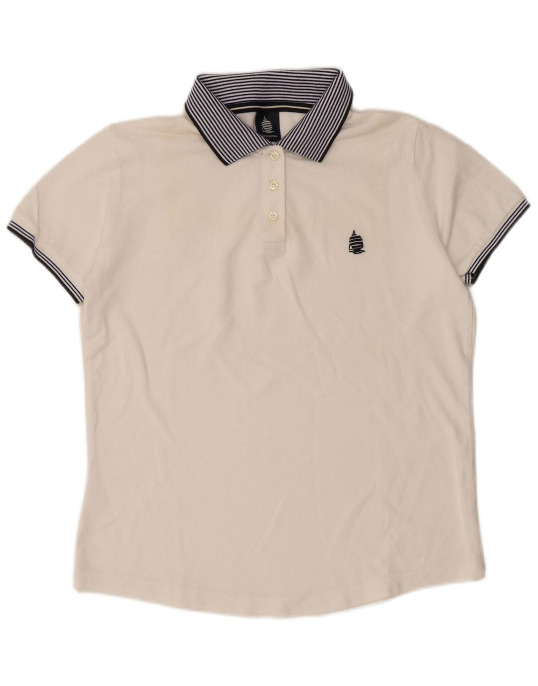 Polo da donna MARINA YACHTING UK 16 Large in cotone color block bianco