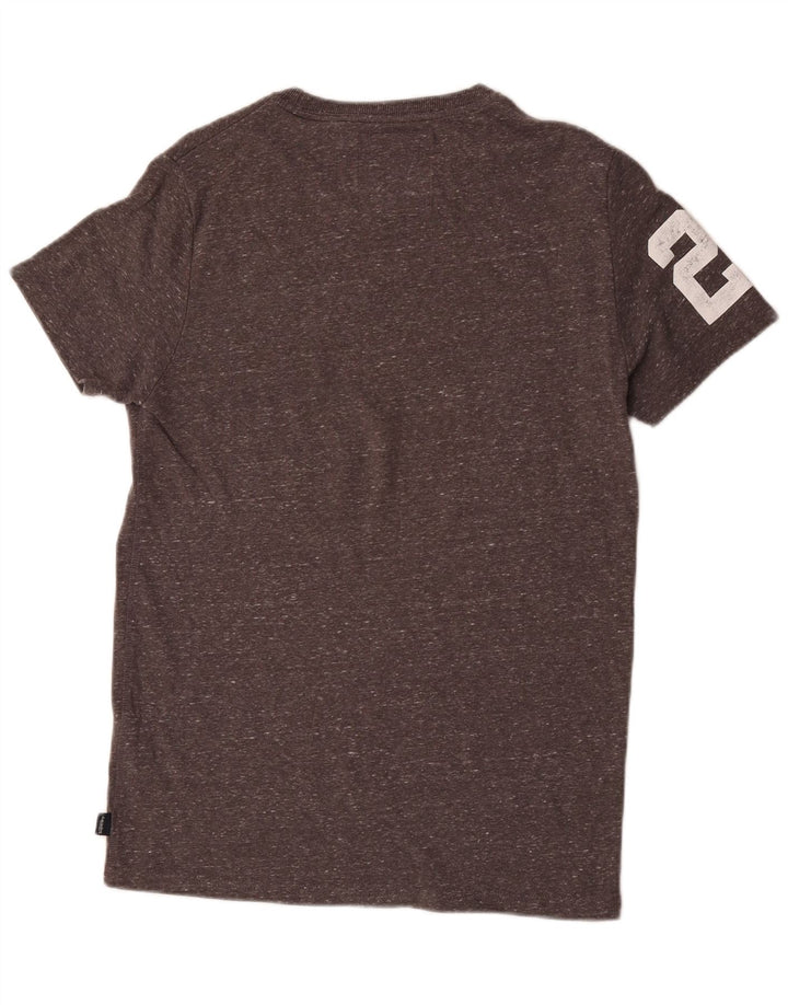 T-shirt grafica da uomo Superdry Top in cotone chiazzato grigio medio