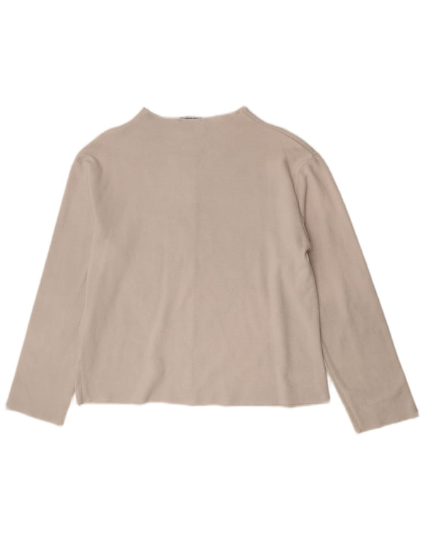 Top Zara da donna a maniche lunghe UK 14 cotone bianco medio