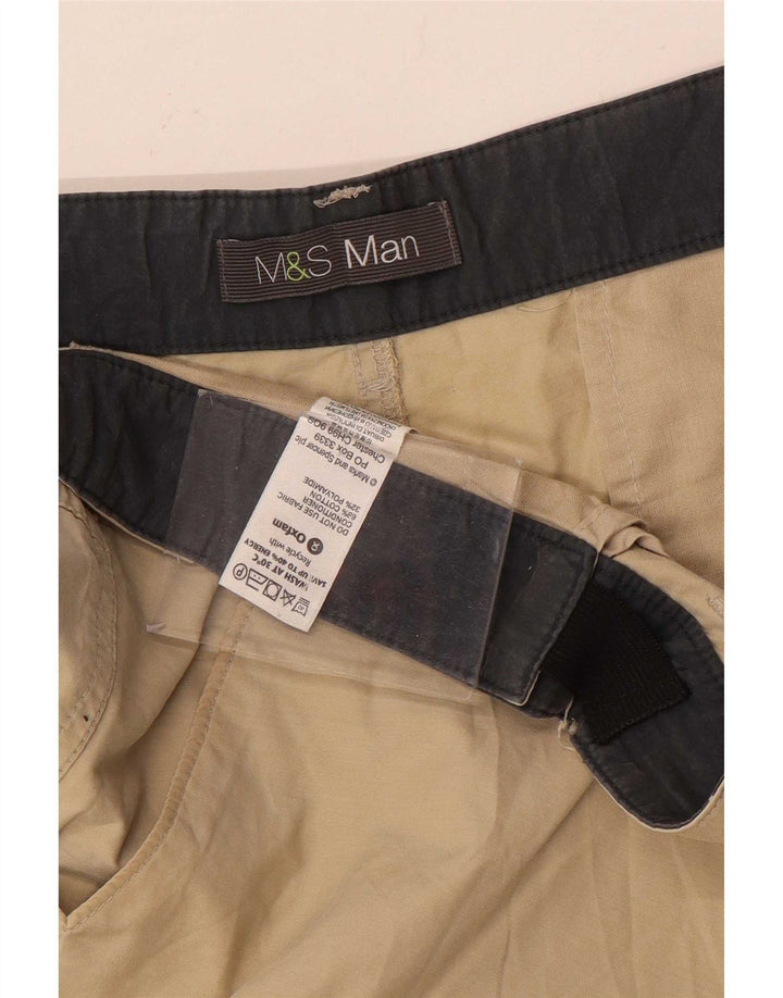 Pantaloncini cargo da uomo Marks & Spencer W36 grandi in cotone beige