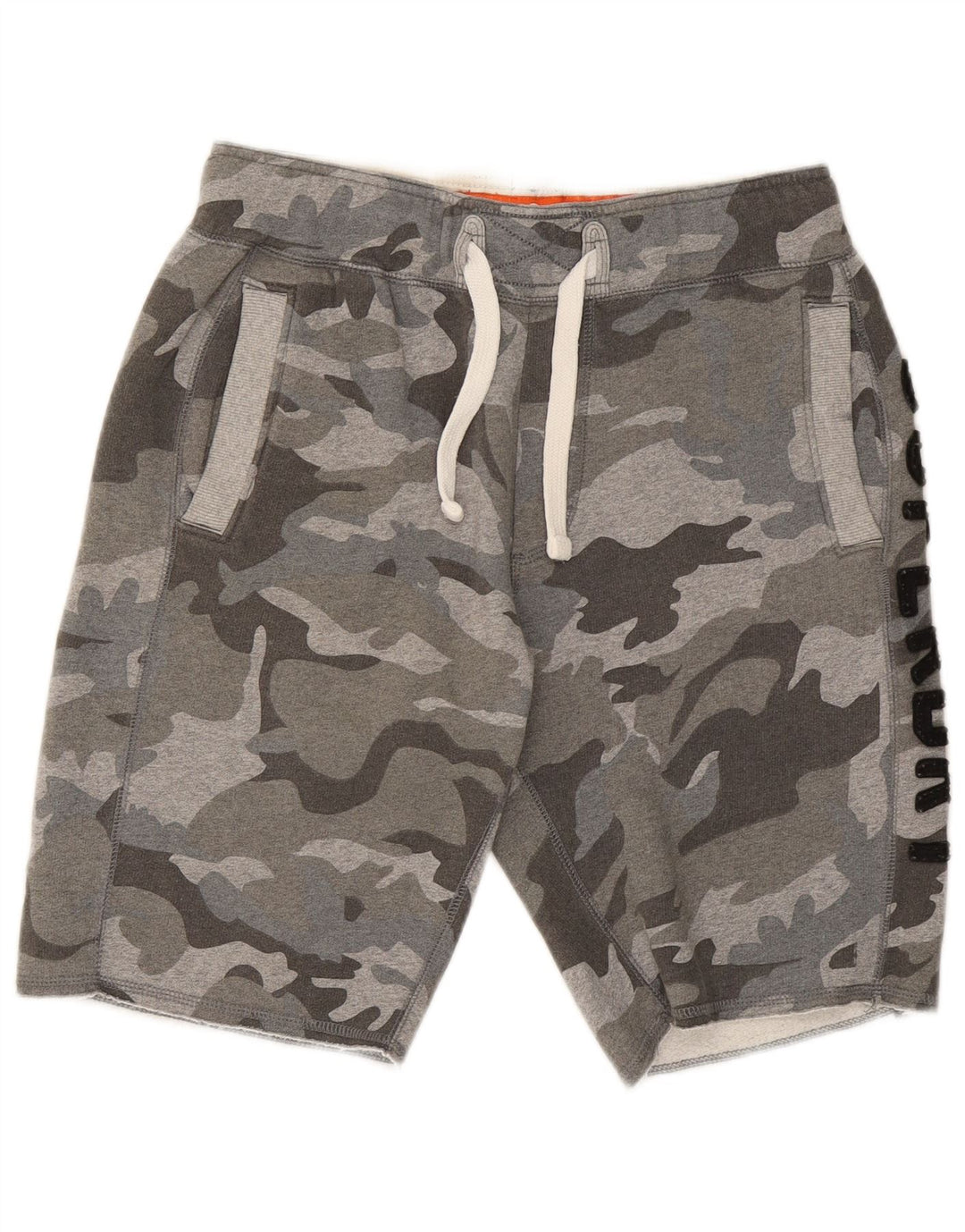 Pantaloncini sportivi grafici da uomo Superdry in cotone mimetico grigio medio
