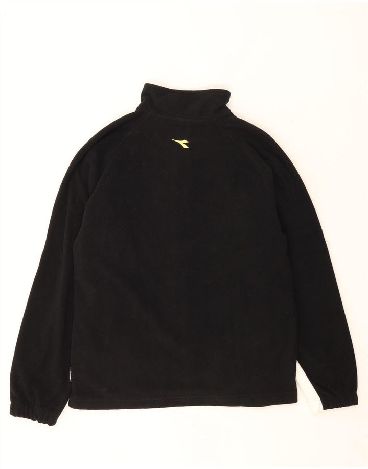 Giacca in pile da uomo Diadora UK 40 Large Nero Colourblock Poliestere