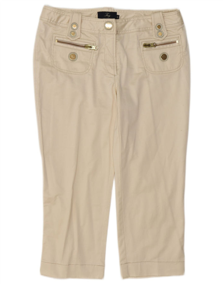 Pantaloni Capri da donna Fay IT 44 medio W30 L20 cotone bianco sporco