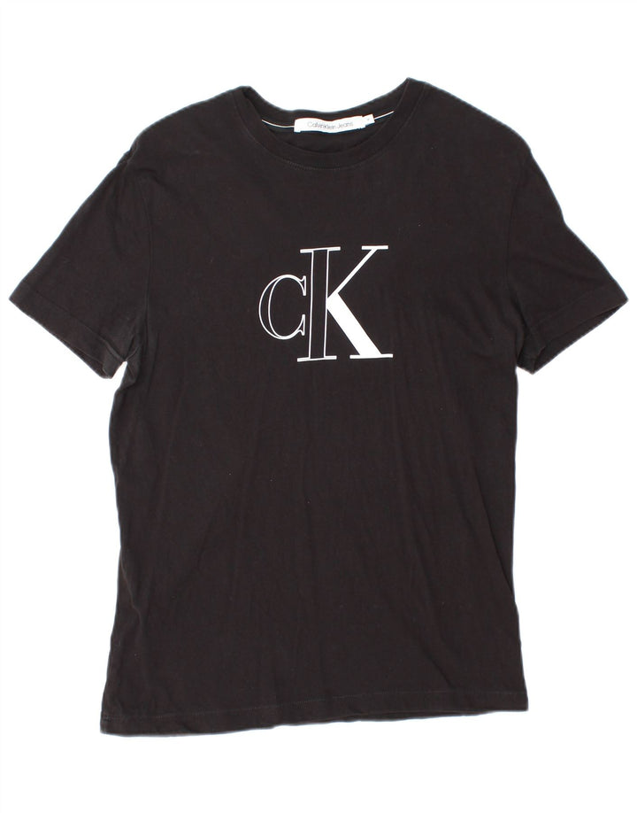 CALVIN KLEIN JEANS T-shirt grafica da uomo Top medio nero