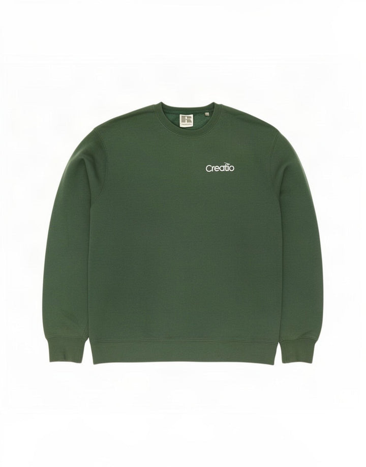 Felpa da uomo Russell Athletic, maglione grande, cotone verde