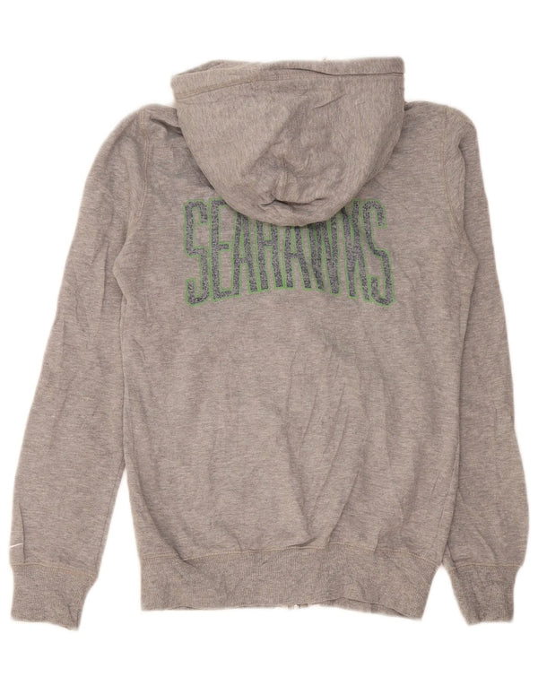 Felpa con cappuccio e zip Nike Seattle Seahawks da donna UK 10 piccola grigia chiazzata