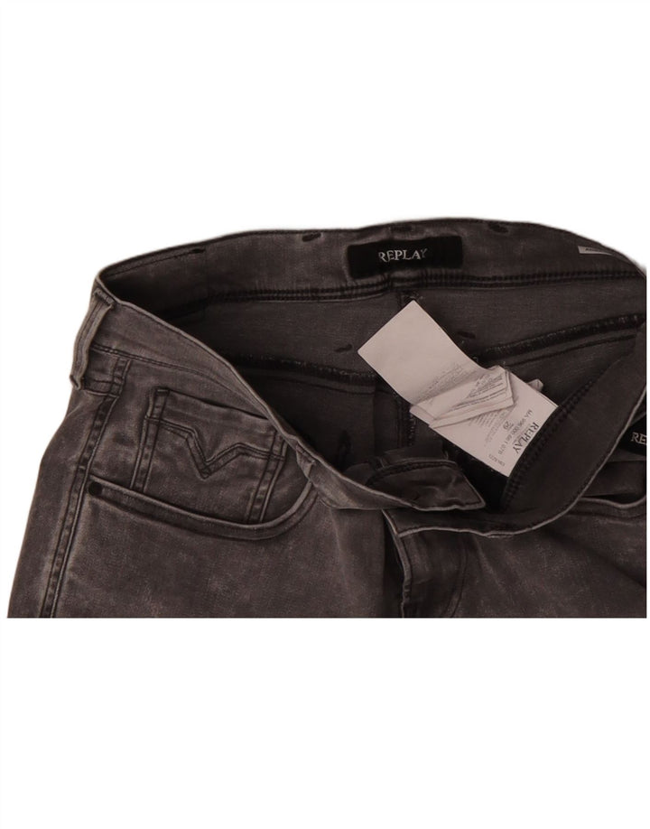 REPLAY Pantaloncini di jeans Anbass da uomo W29 cotone grigio medio